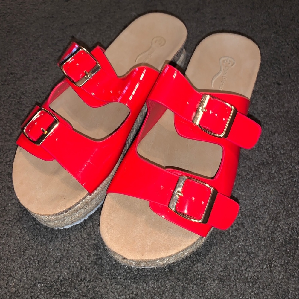 Red Platform Sandals